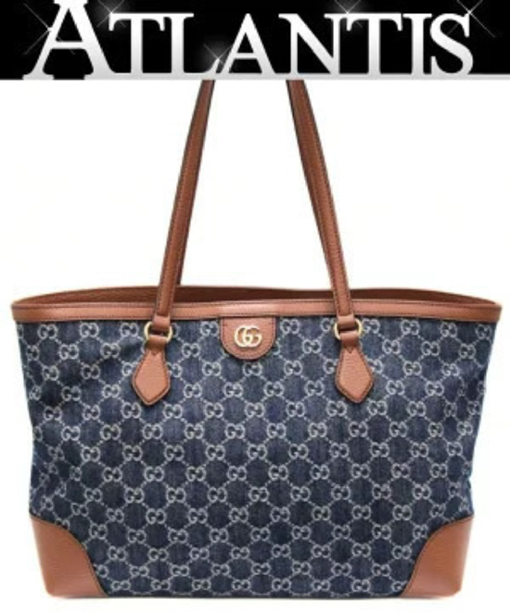 Gucci GG tote bag denim x leather